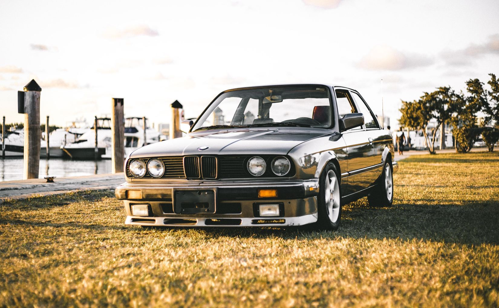 BMW 325is on Grass at a Marina